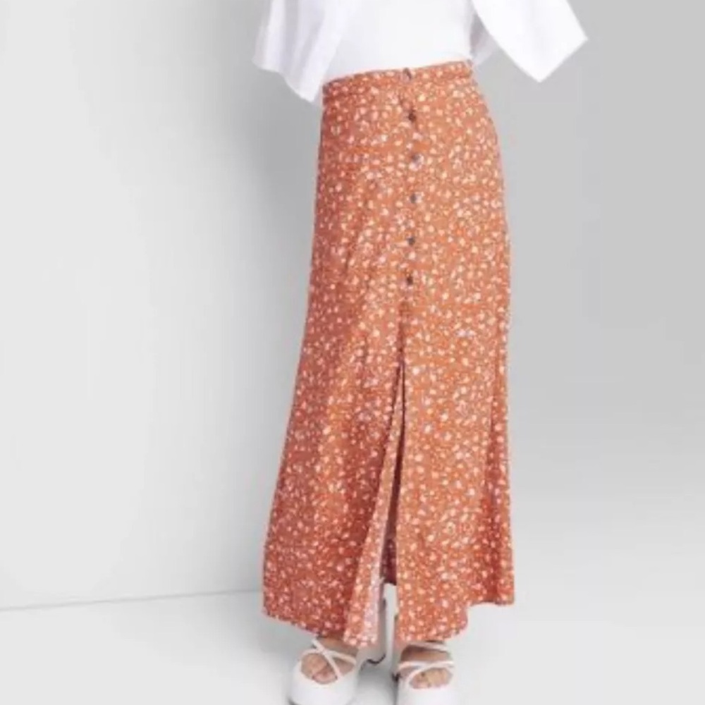 Wild Fable Floral Button Down Skirt